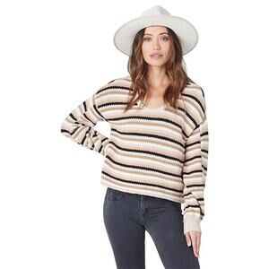 Saltwater Luxe Womens Knit Striped Sweater Sz S